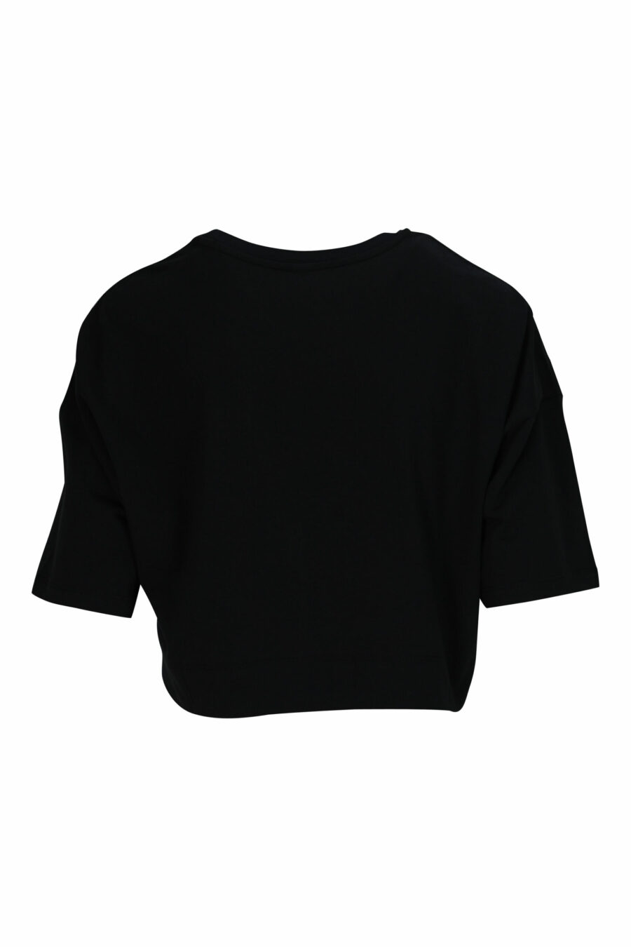 Schwarzes kurzes T-Shirt mit weißem Schulterband-Logo - 667113696454 1 skaliert