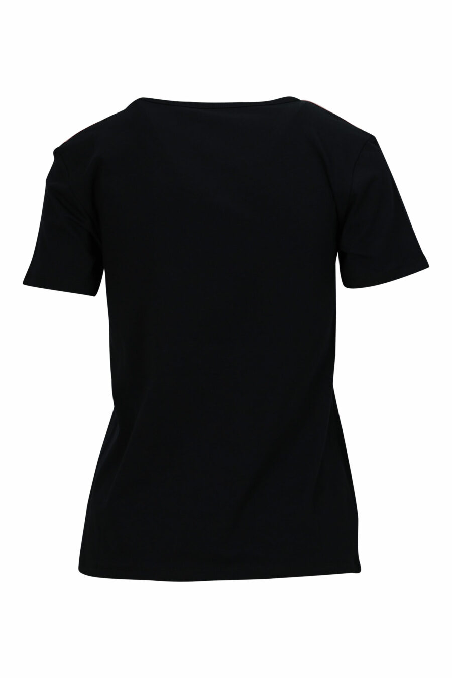 Schwarzes T-Shirt mit monochromem Logo auf den Schultern - 667113696690 1 skaliert