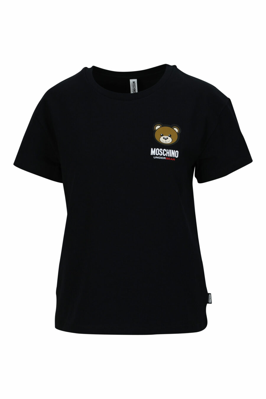 Black oversize T-shirt with bear logo "underbear" patch - 667113697666 scaled