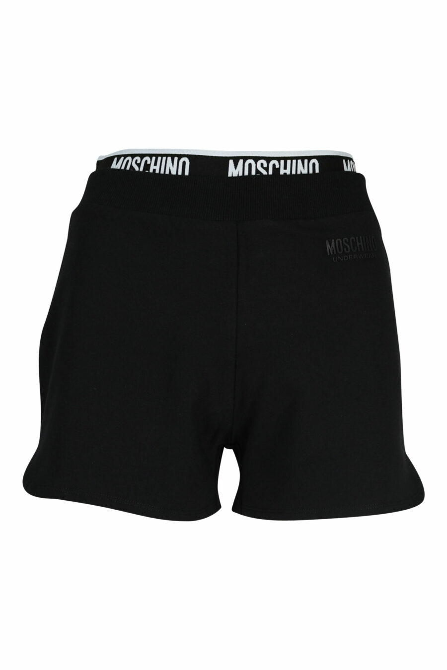 Shorts negros con logo en cinta en cintura blanco - 667113714882 scaled