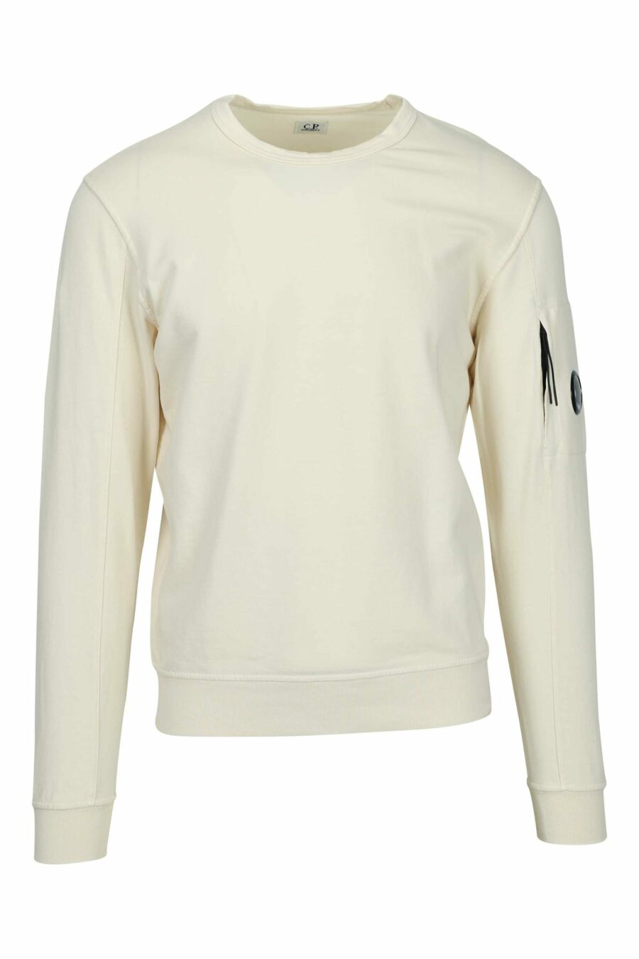 Beigefarbenes Sweatshirt mit Tasche und Mini-Logo-Linse - 7620943680911 skaliert