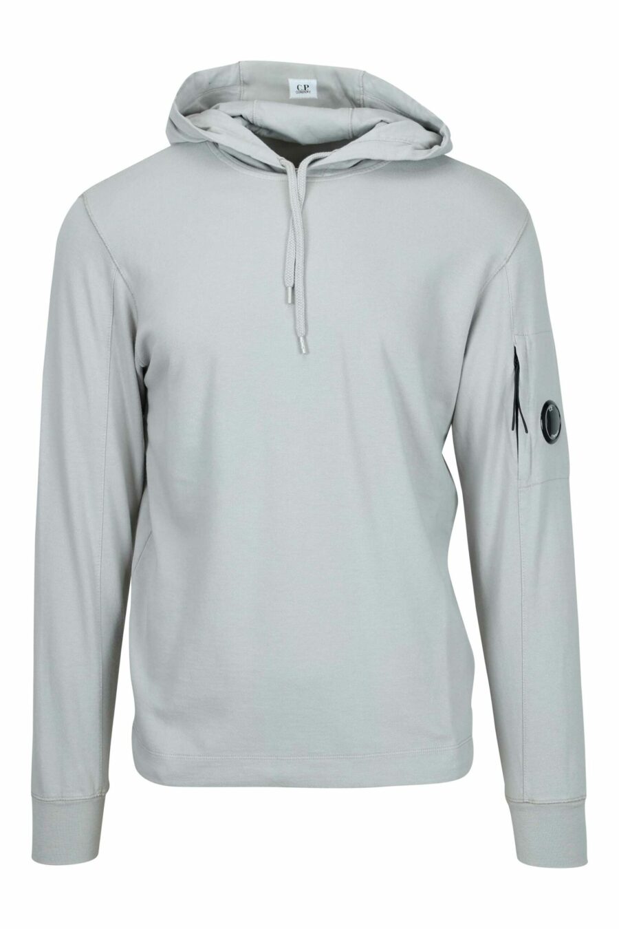 Grey hooded sweatshirt with mini-logo lens pocket - 7620943681031 scaled