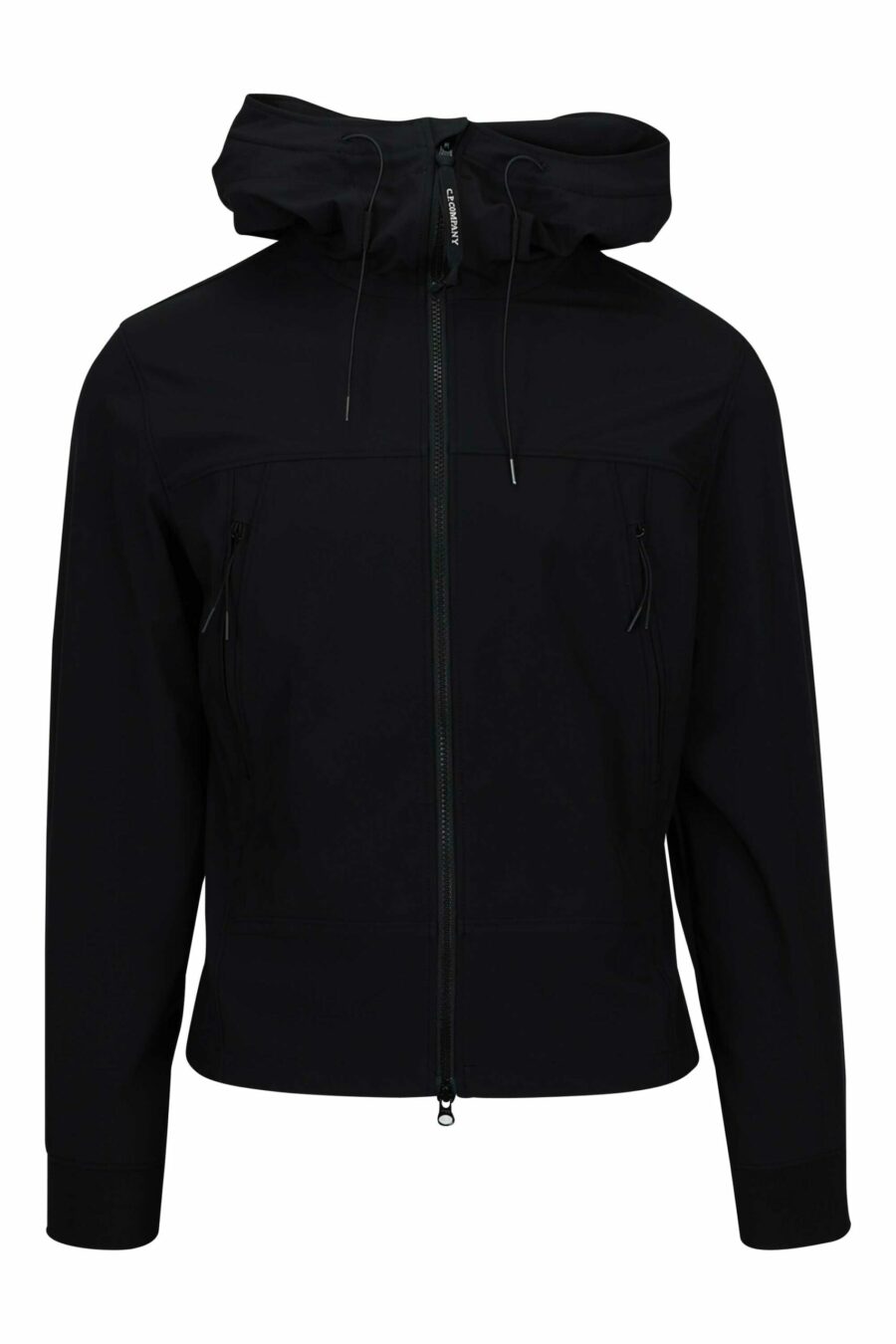 Black jacket with goggle logo and hood - 7620943709728 scaled