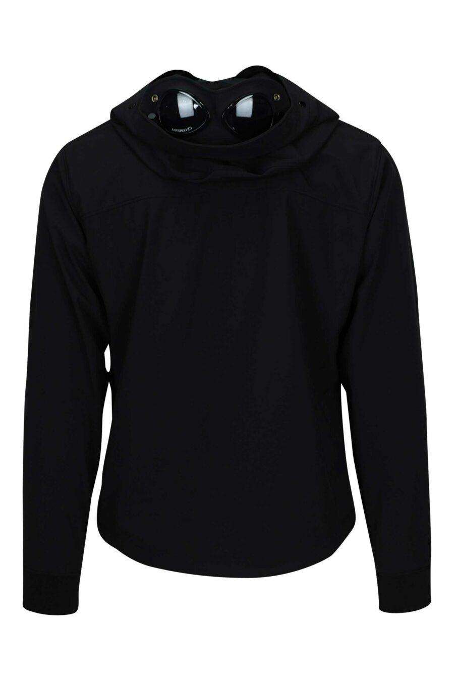 Black jacket with goggle logo and hood - 7620943709728 1 scaled