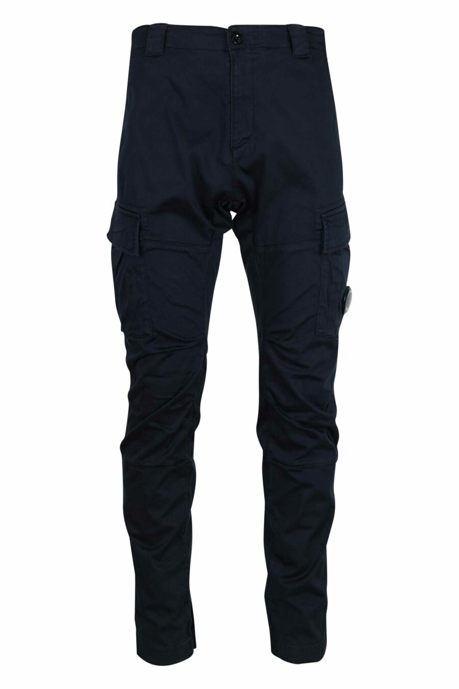 Pantalon cargo bleu foncé avec mini-logo - 7620943717624