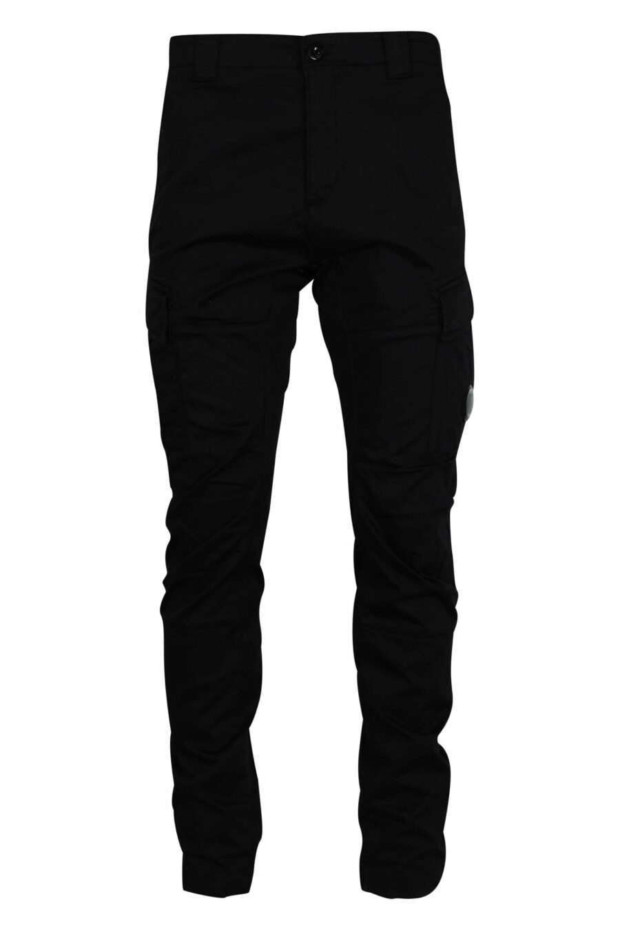 Pantalón negro estilo cargo con minilogo lente - 7620943717808 scaled