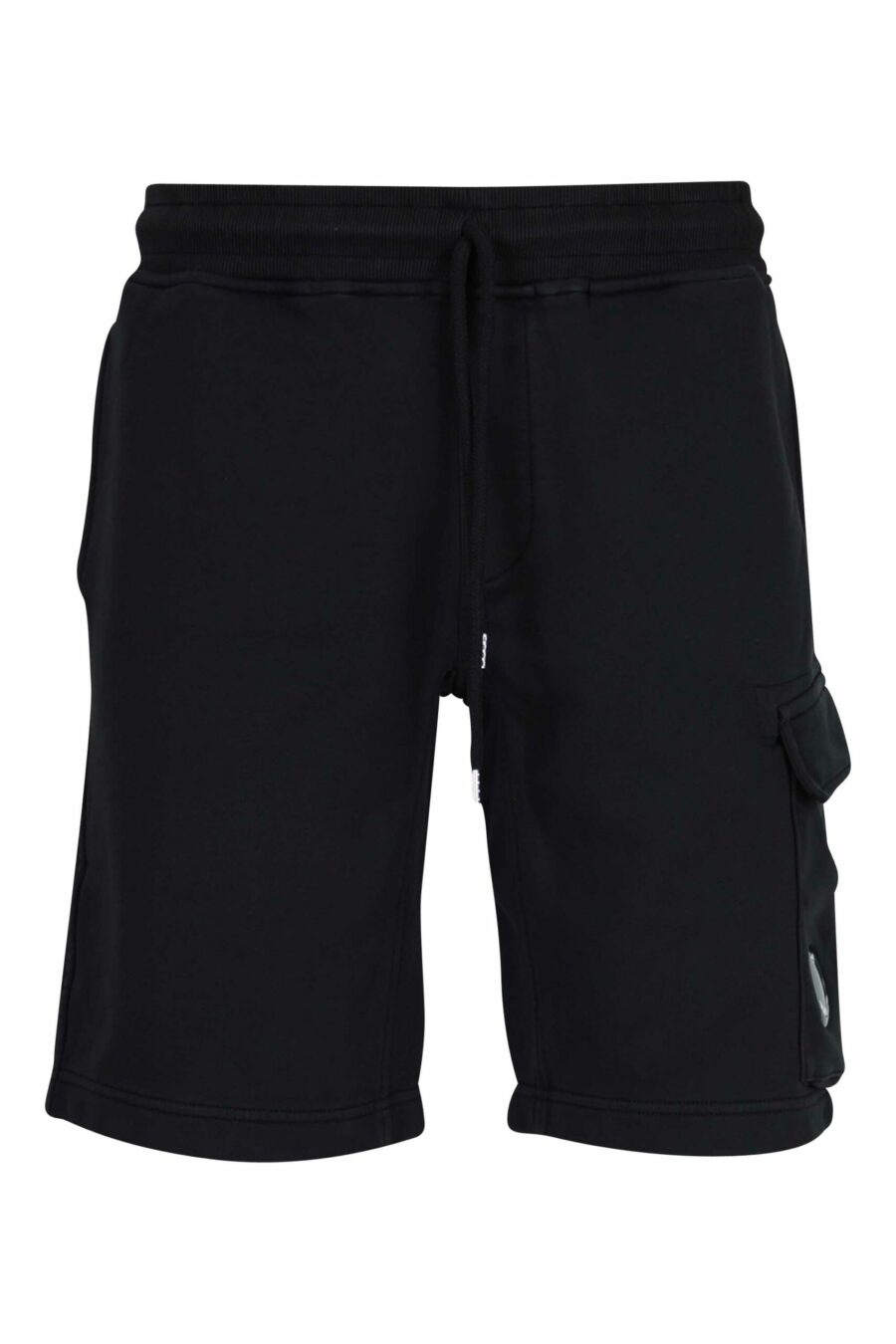 Pantalón de chándal corto negro estilo cargo con logo lente - 7620943730982 scaled