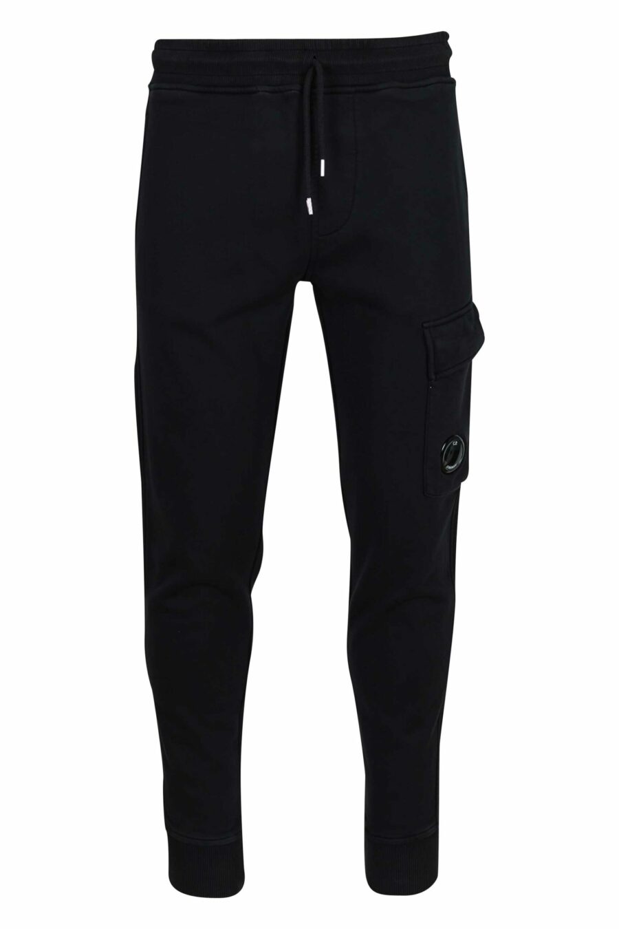 Pantalón de chándal negro estilo cargo con minilogo lente - 7620943739947 scaled