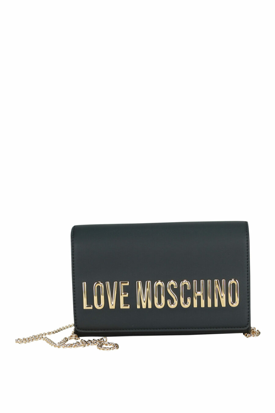 Black shoulder bag with chain and maxilogo "lettering" - 8050537396925 scaled