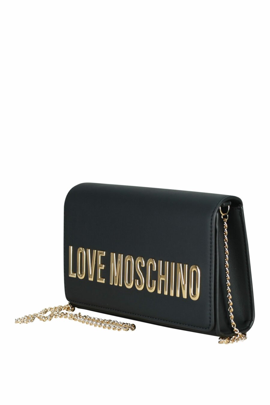 Black shoulder bag with chain and maxilogo "lettering" - 8050537396925 1 scaled