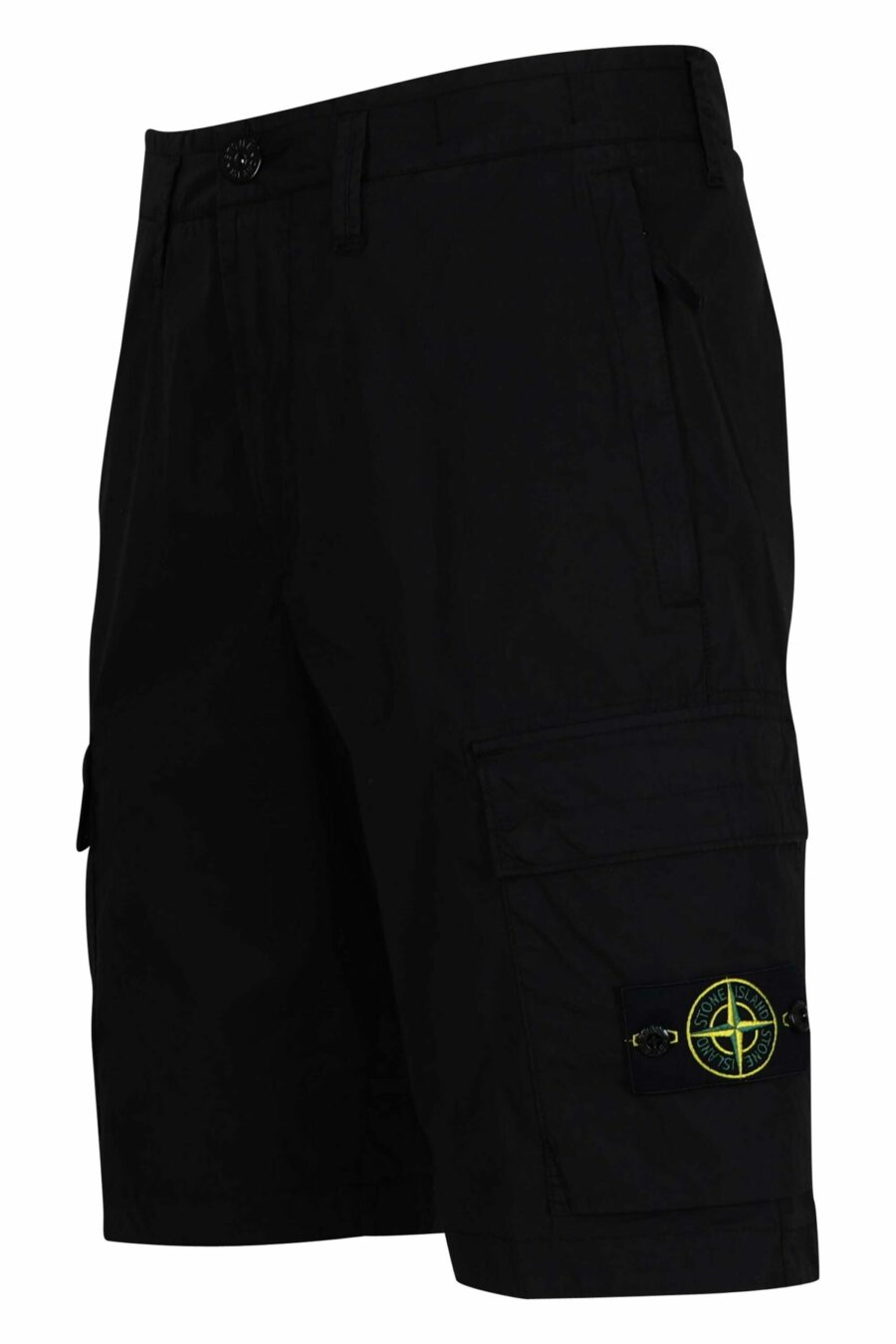 Pantalón corto negro estilo cargo con logo parche brújula - 8052572851193 1 scaled