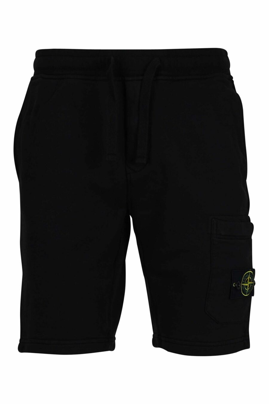 Pantalón de chándal corto negro con logo parche brújula - 8052572852916 scaled