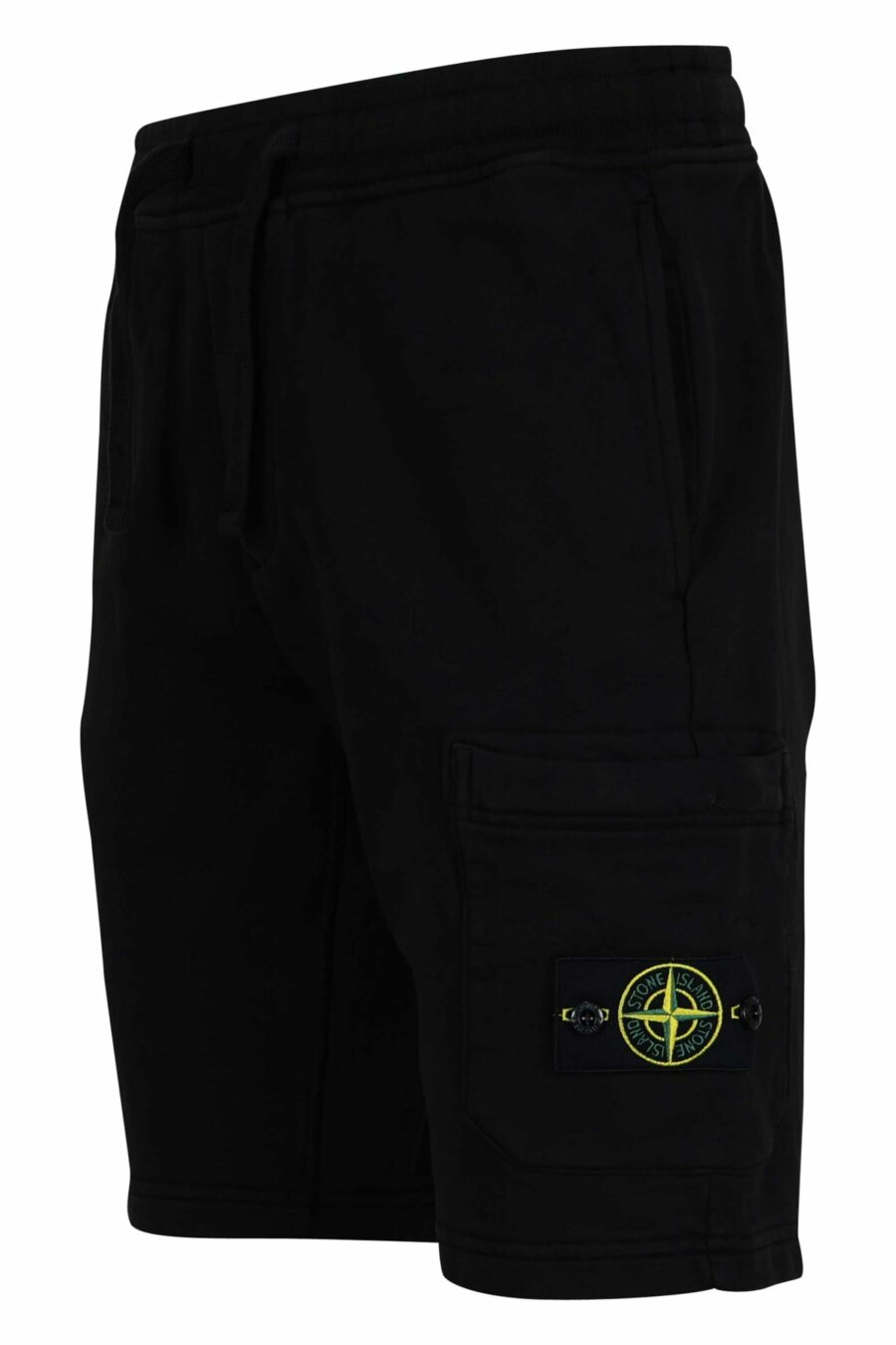Pantalón de chándal corto negro con logo parche brújula - 8052572852916 1 scaled