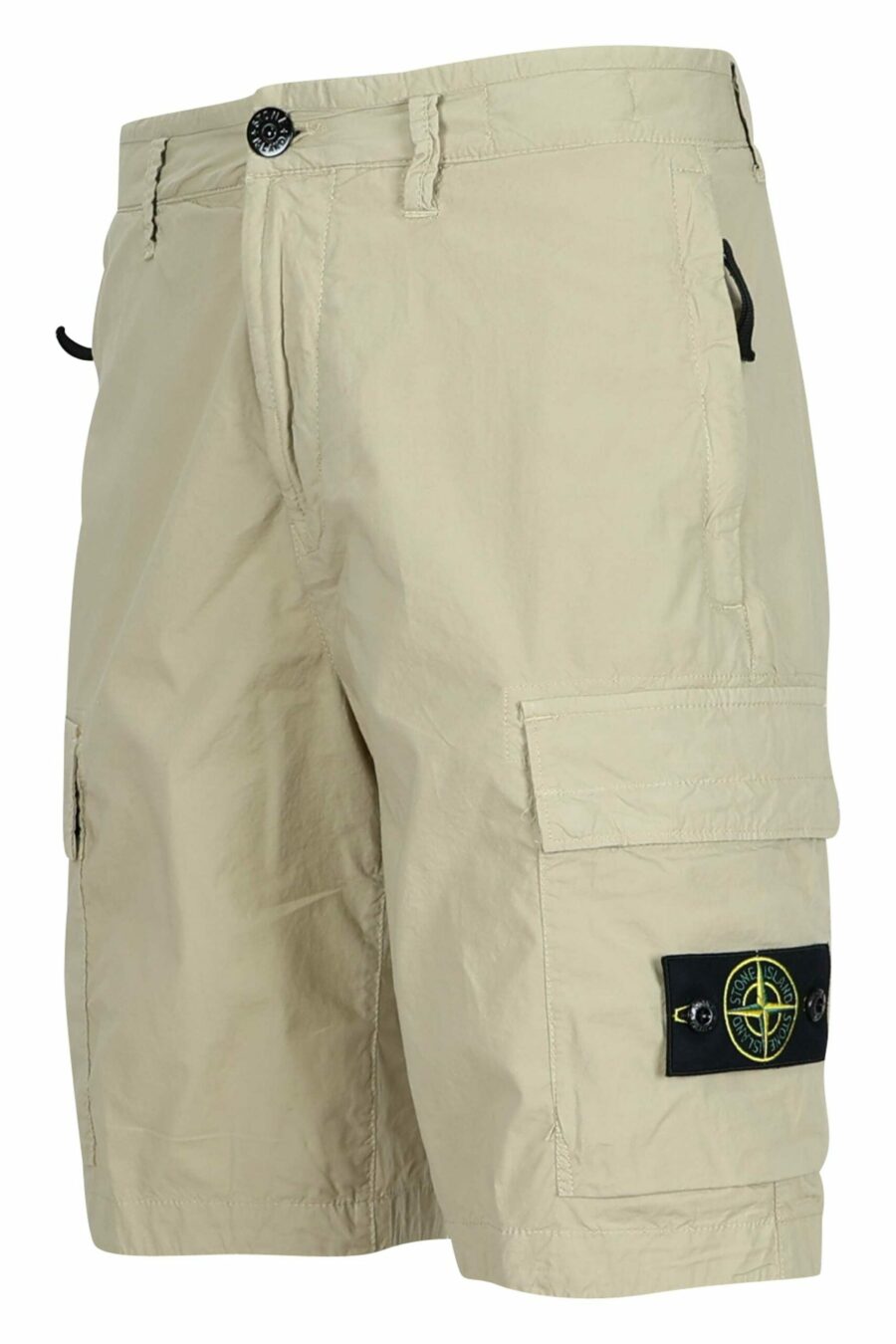 Sandfarbene Cargo-Shorts mit Logo-Kompass-Aufnäher - 8052572916298 1 skaliert