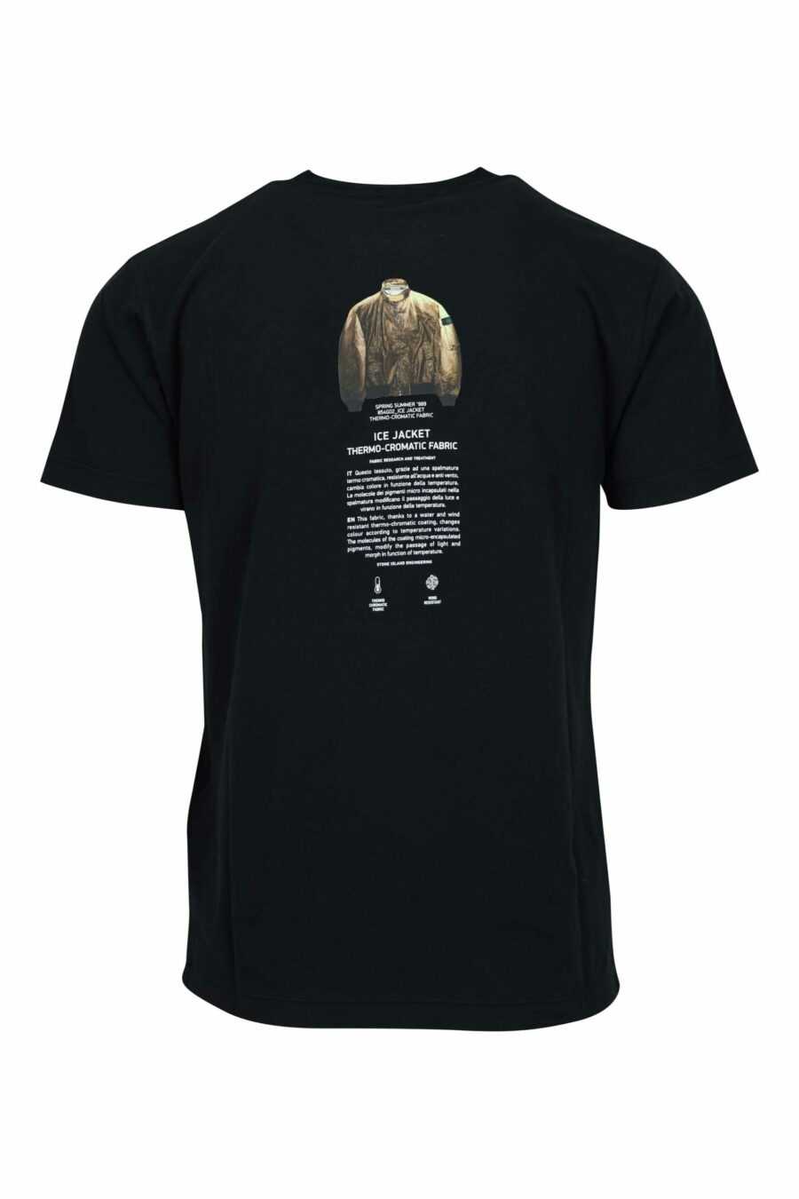 T-shirt preta com mini-logotipo "archivio" centrado - 8052572924798 1 à escala