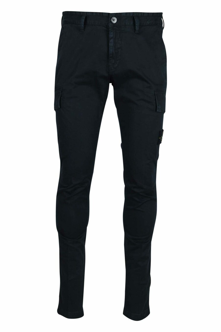 Dark blue skinny cargo cargo trousers with logo compass patch - 8052572938856 scaled