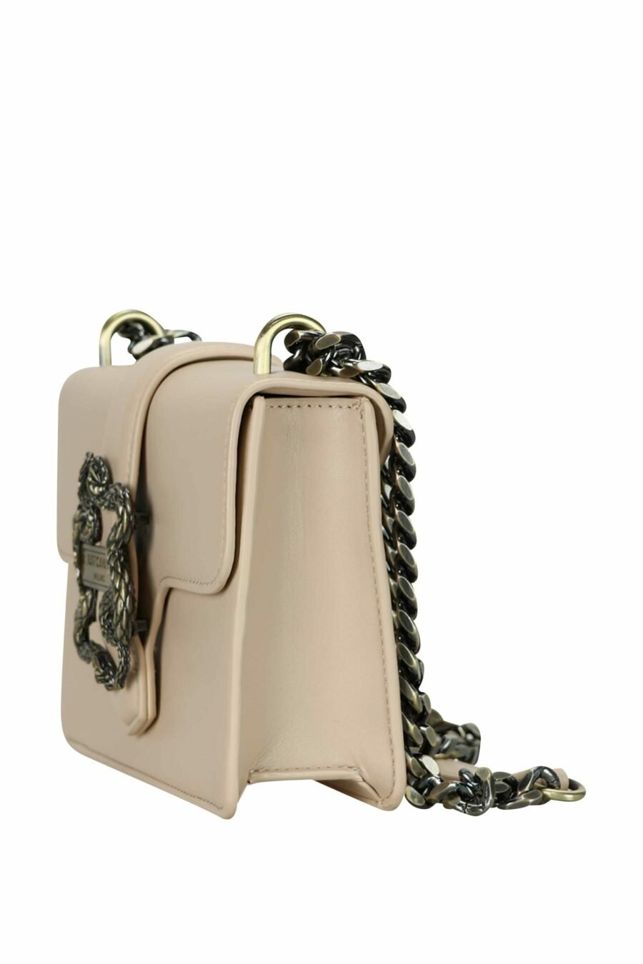 Beige shoulder bag with snake buckle - 8052672641595 1 scaled