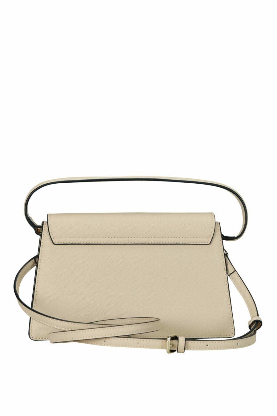 Beige shoulder bag with flap with silver lettering maxilogo - 8052672641670 2 scaled
