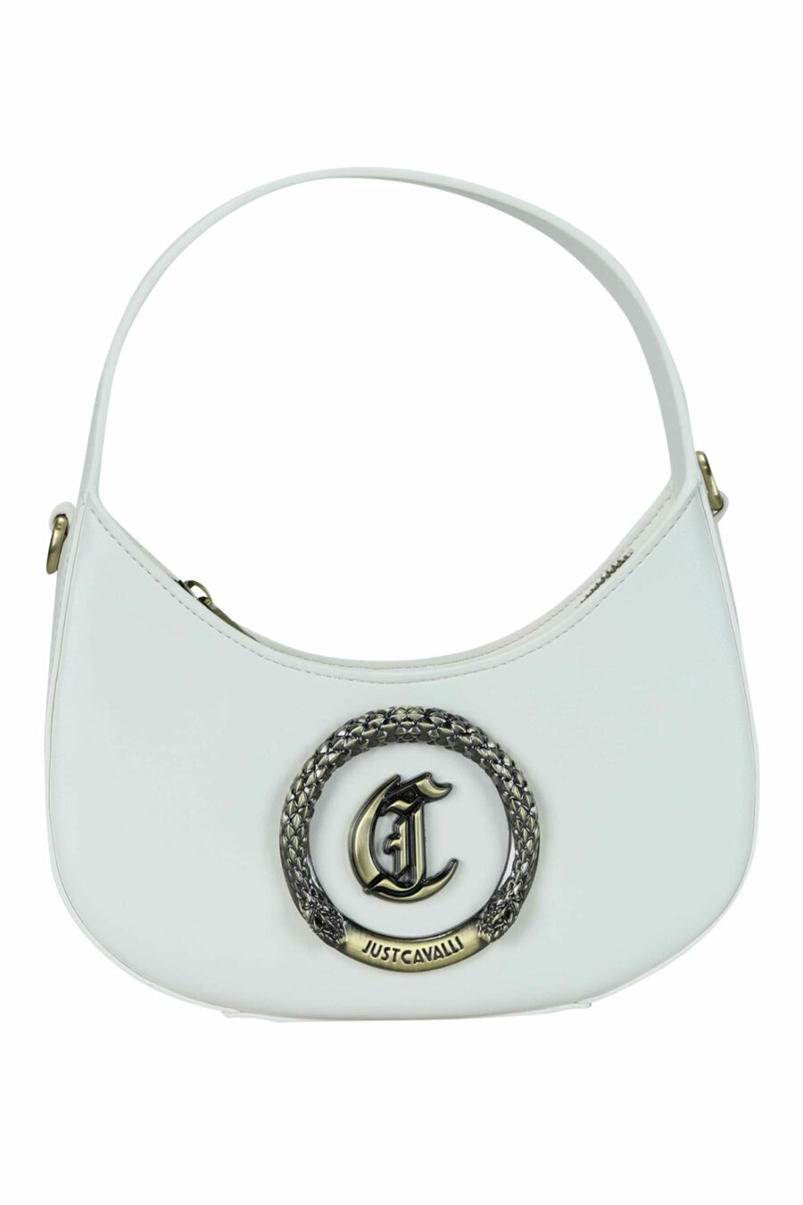 White shoulder bag with golden circular "c" logo - 8052672643797 scaled