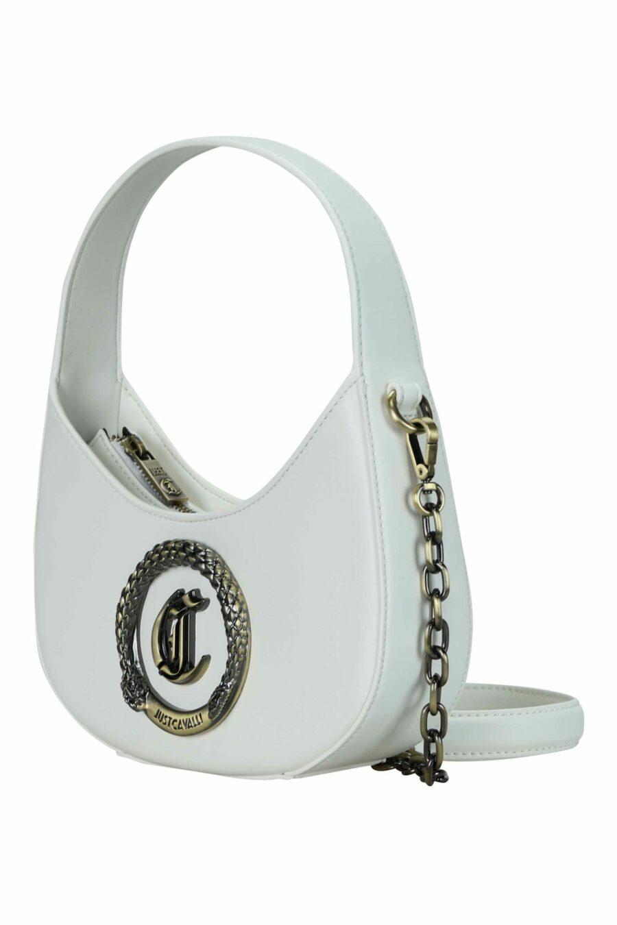 White shoulder bag with golden circular "c" logo - 8052672643797 1 scaled