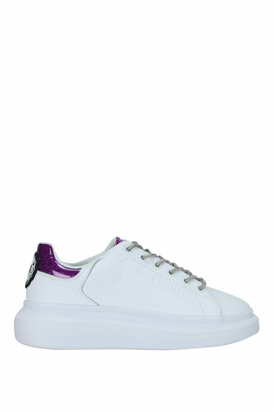 Zapatillas blancas con detalle plateado con purpurina y logo - 8052672731180 scaled