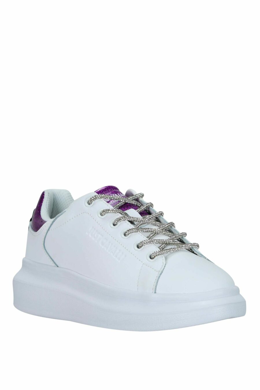 Zapatillas blancas con detalle plateado con purpurina y logo - 8052672731180 1 scaled