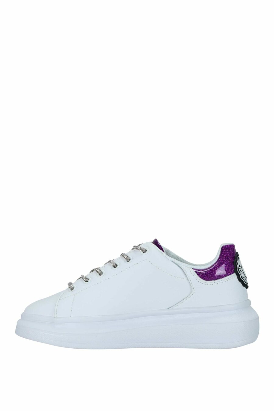 Zapatillas blancas con detalle plateado con purpurina y logo - 8052672731180 2 scaled