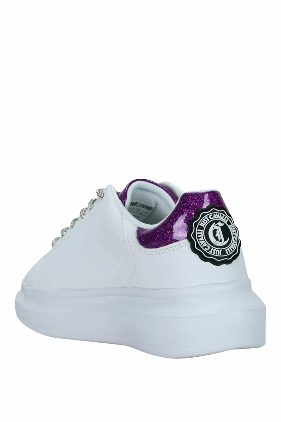 Zapatillas blancas con detalle plateado con purpurina y logo - 8052672731180 3 scaled