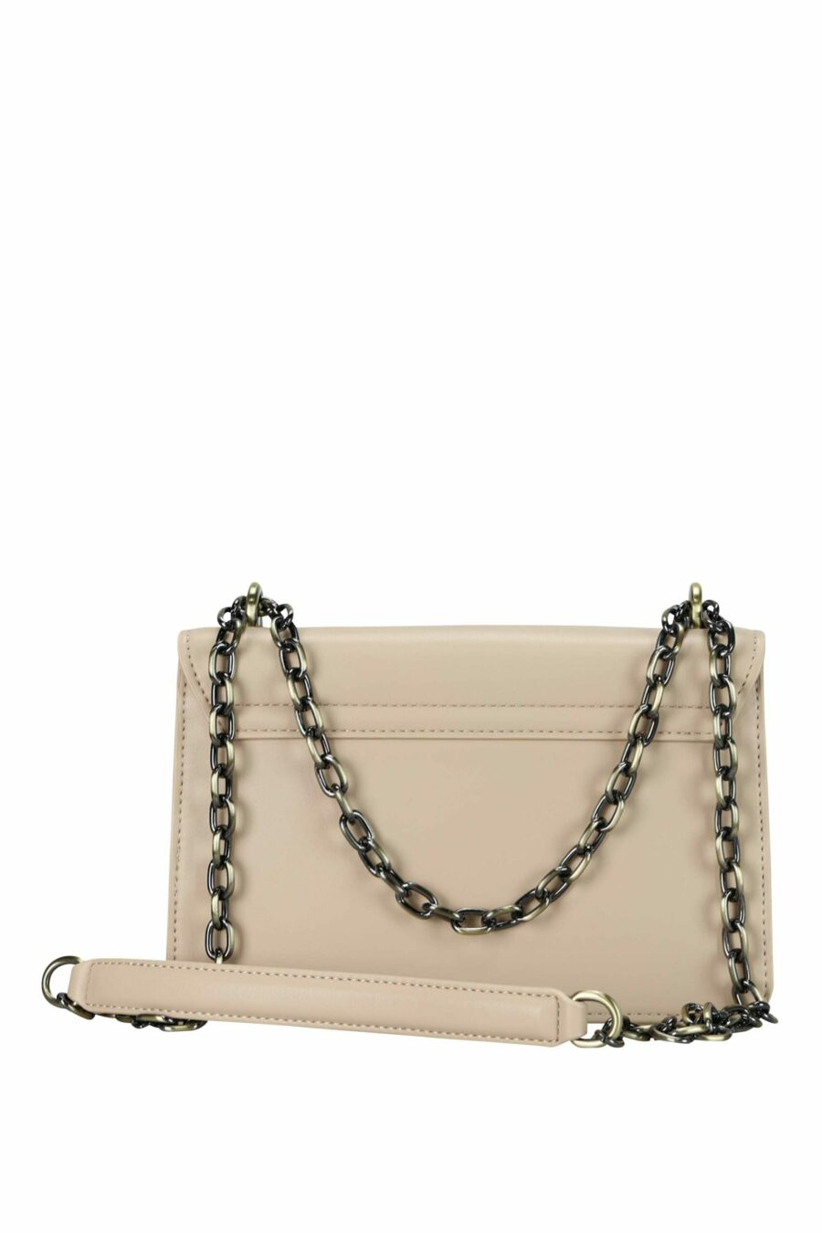 Square beige shoulder bag with chain and golden circular "c" logo - 8052672735591 2 scaled
