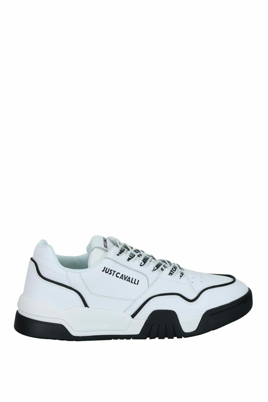 Zapatillas blancas con detalles negros y logo monocromático - 8052672737144 scaled