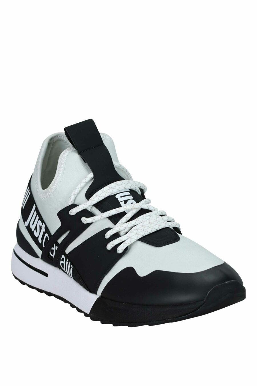 Zapatillas bicolor blancas y negras con logo en cinta - 8052672738127 1 scaled
