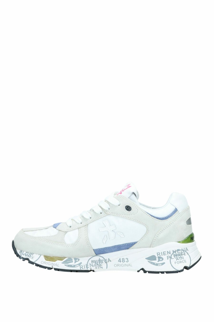 White trainers with blue and green detail "Mase 6625" - 8053680270296 2 scaled