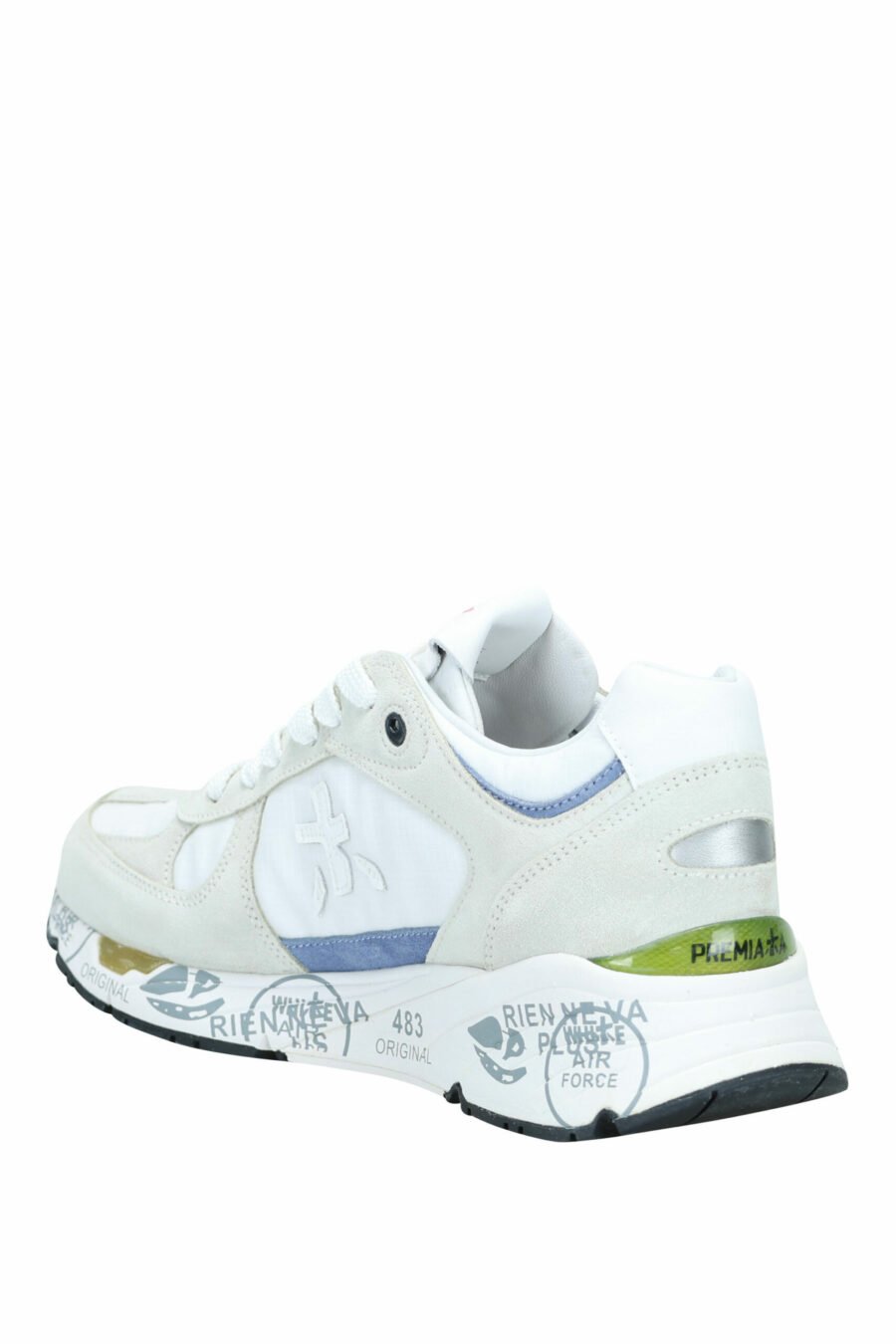 White trainers with blue and green detail "Mase 6625" - 8053680270296 3 scaled