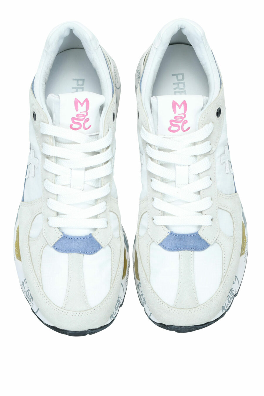 White trainers with blue and green detail "Mase 6625" - 8053680270296 4 scaled