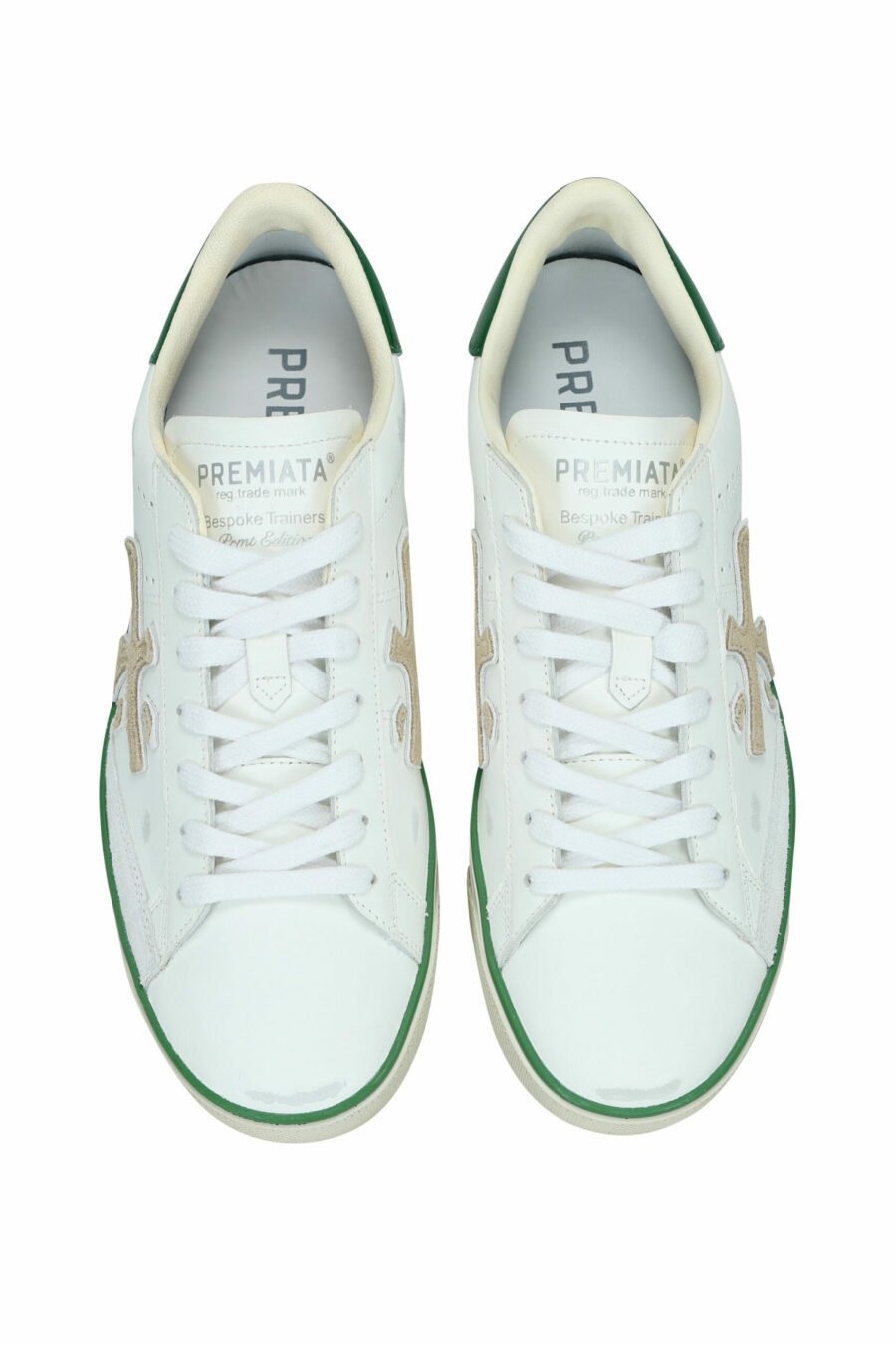 Chaussures blanches portées avec la mention verte "Steven 6645" - 8053680394497 4 échelles
