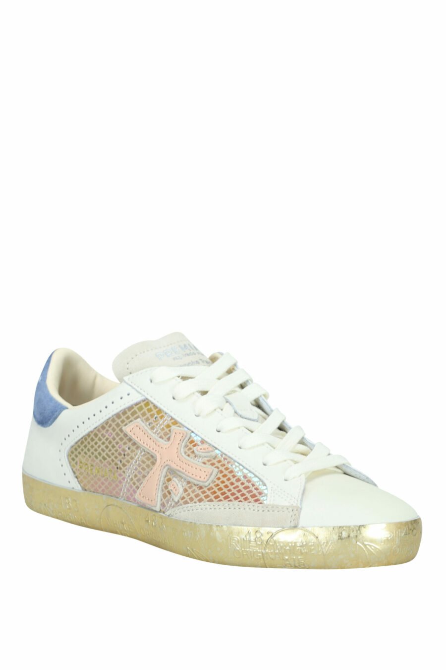 White multicoloured trainers with gold sole "Stevend 6666" - 8053680396552 1 scaled