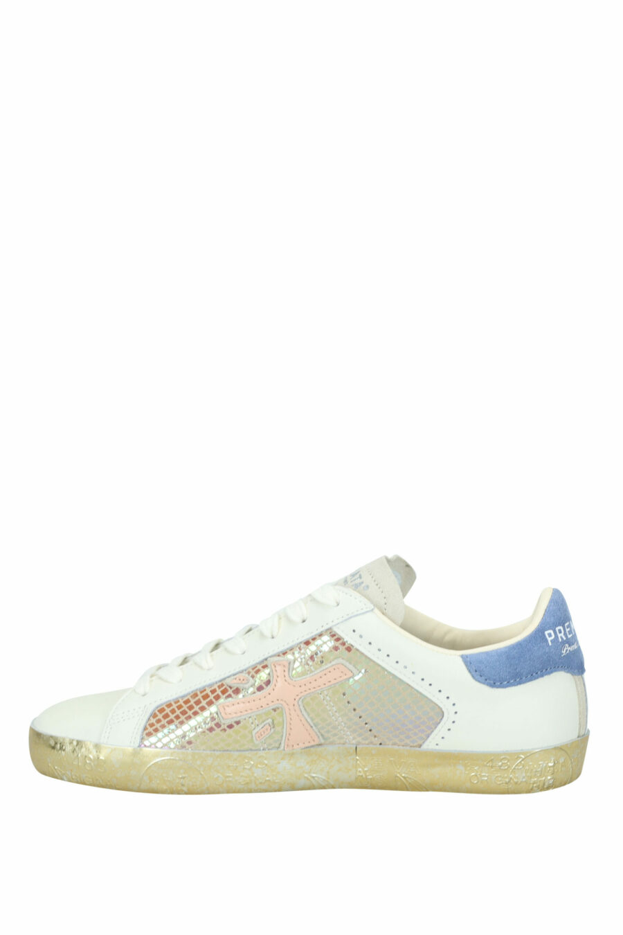 Multicoloured white trainers with gold sole "Stevend 6666" - 8053680396552 2 scaled