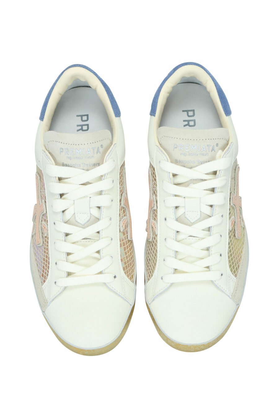 White multicoloured trainers with gold sole "Stevend 6666" - 8053680396552 4 scaled