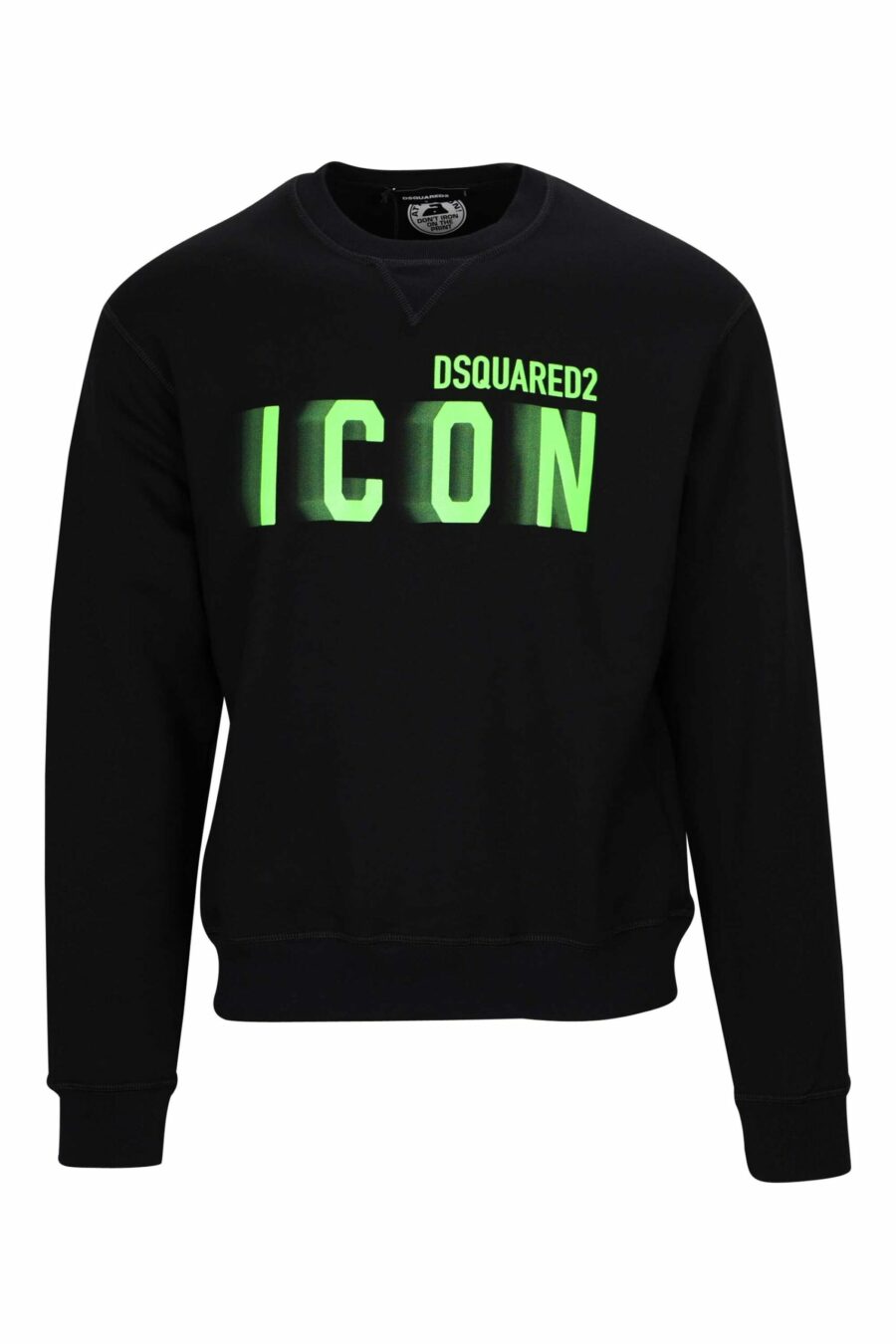 Schwarzes Sweatshirt mit neongrünem unscharfem "Icon"-Maxilogo - 8054148360863 skaliert