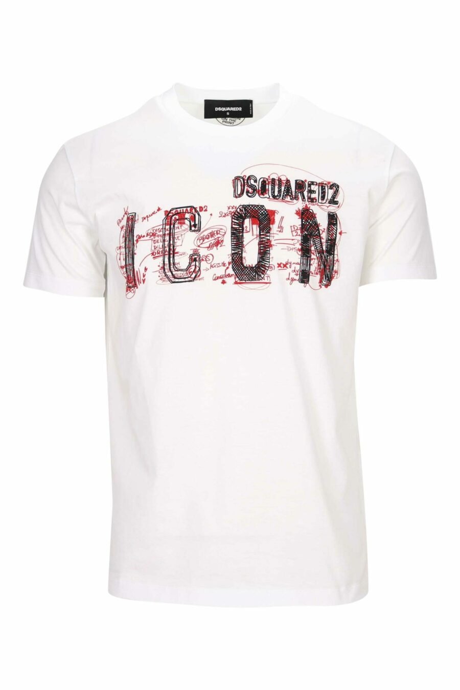 Camiseta blanca con maxilogo "icon" garabatos - 8054148362829 scaled