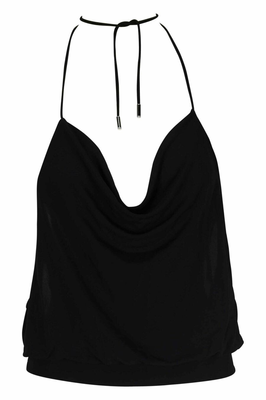 Black silk sleeveless T-shirt - 8054148384555 scaled
