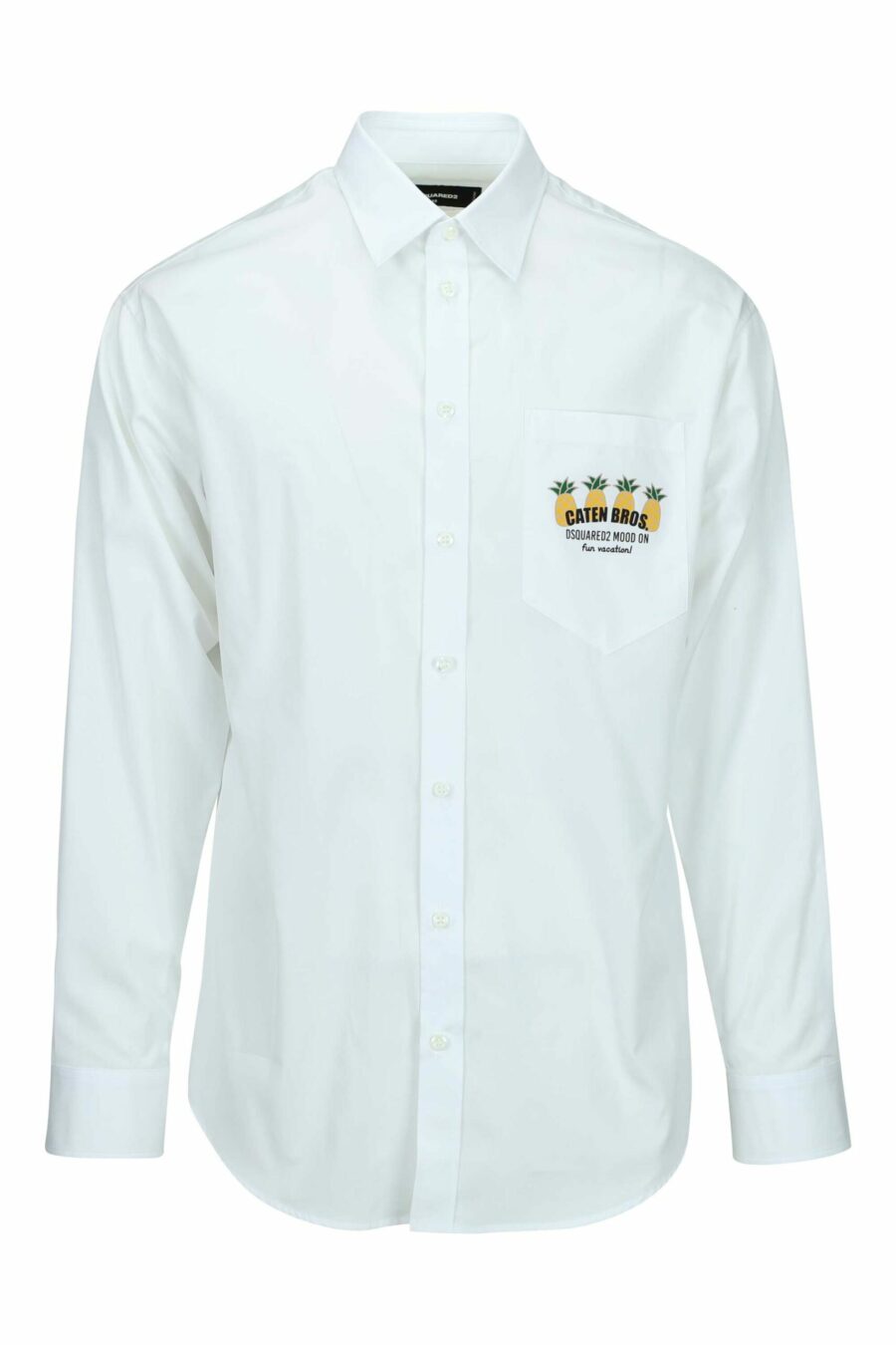 Camisa branca com mini-logotipo de ananás - 8054148528201