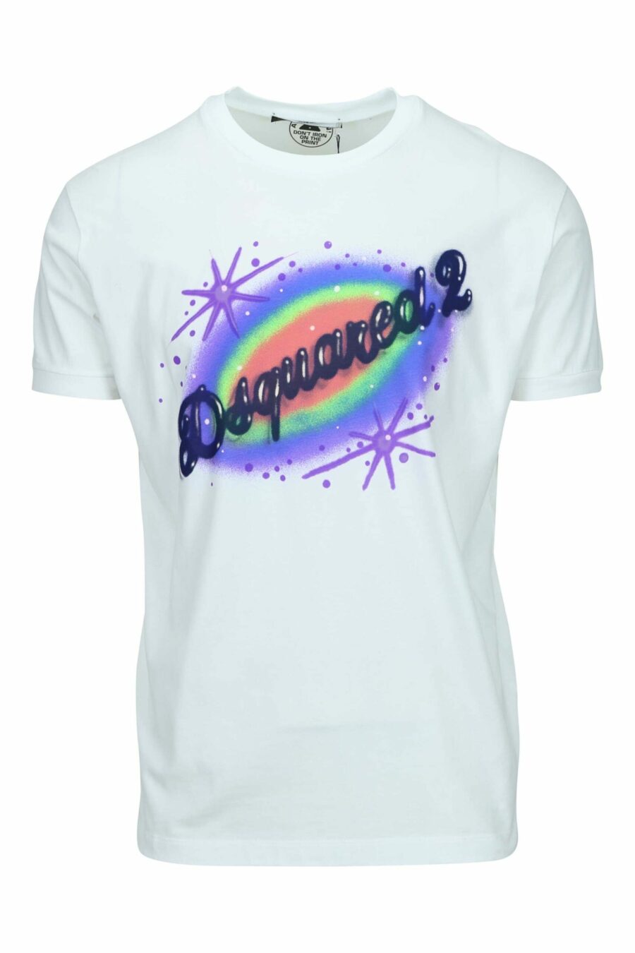 White T-shirt with multicoloured graffiti maxilogo - 8054148570620 scaled