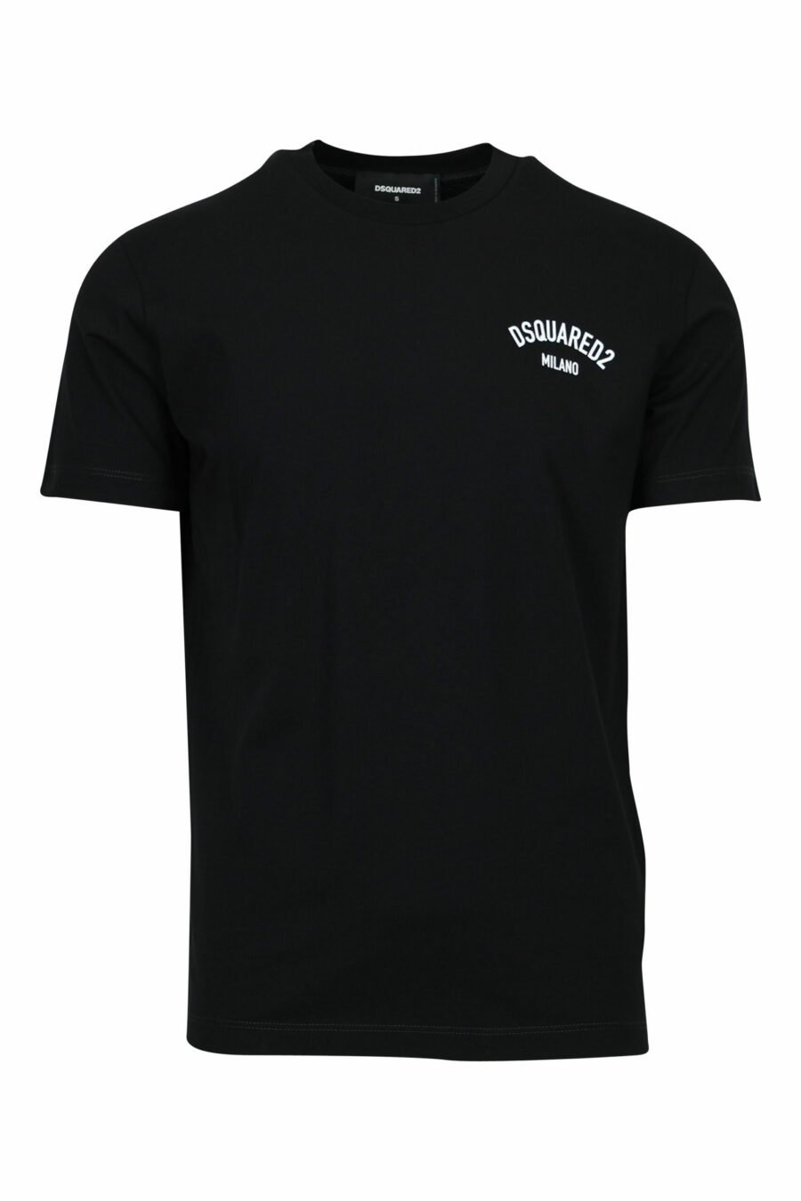 Camiseta negra con logo doblado "milano" - 8054148571047 scaled