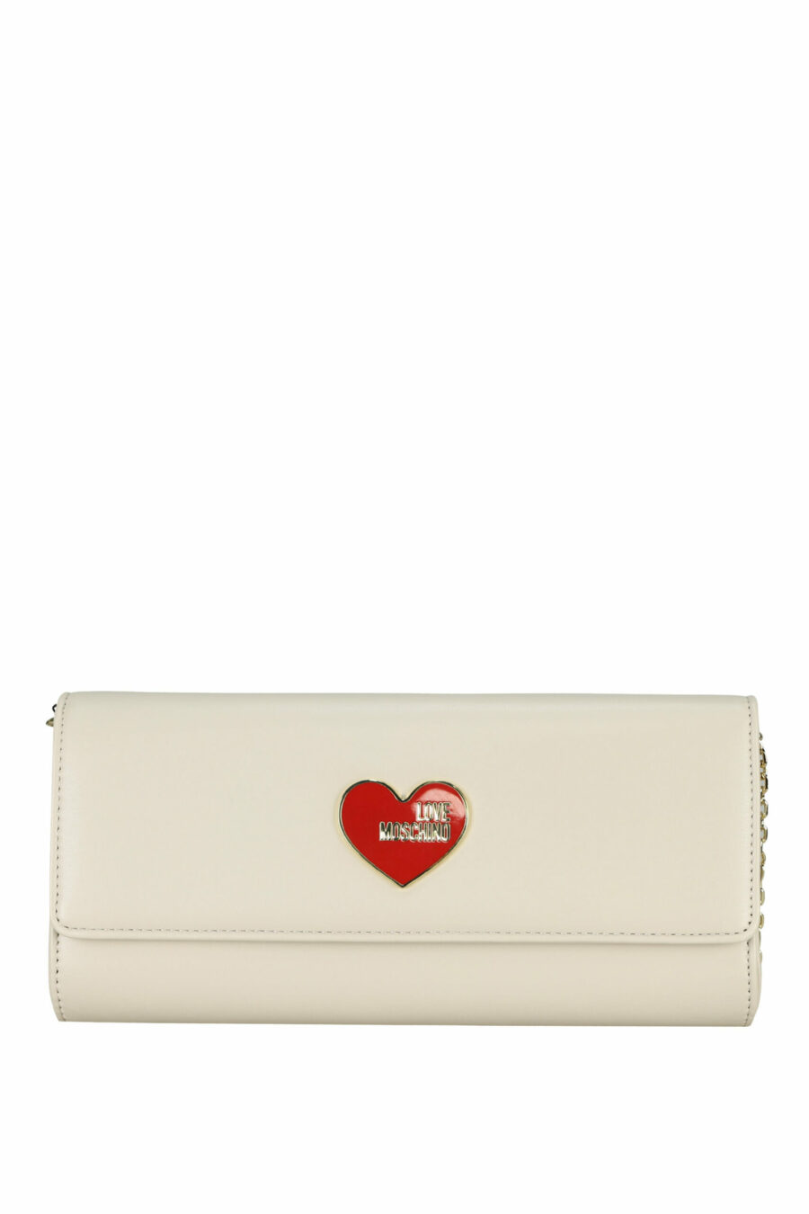 Rectangular beige shoulder bag with red heart minilogo - 8054388015745 scaled