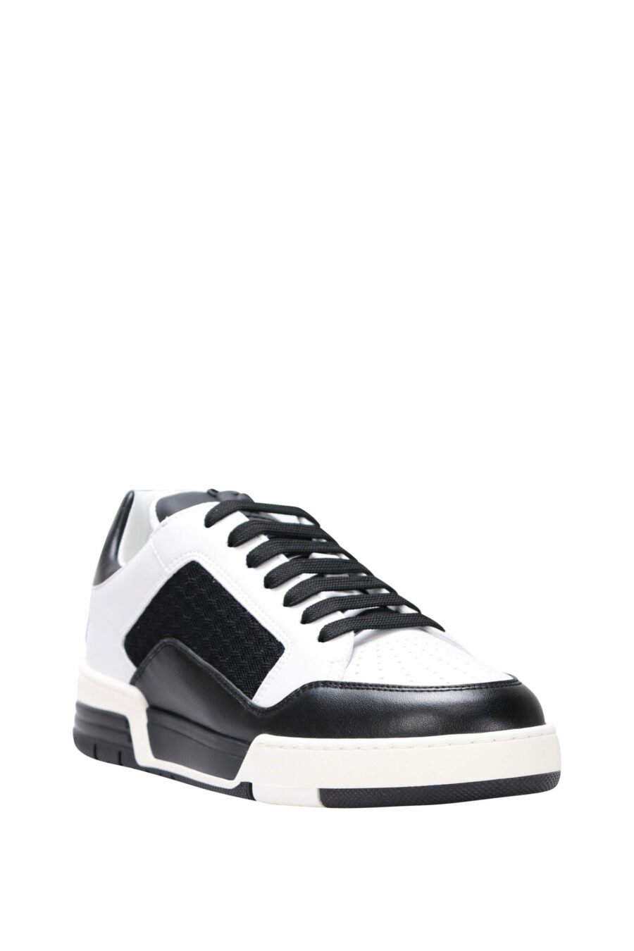 Chaussures bicolores noires et blanches "kevin40" avec mini-logo - 8054388024457 1 à l'échelle