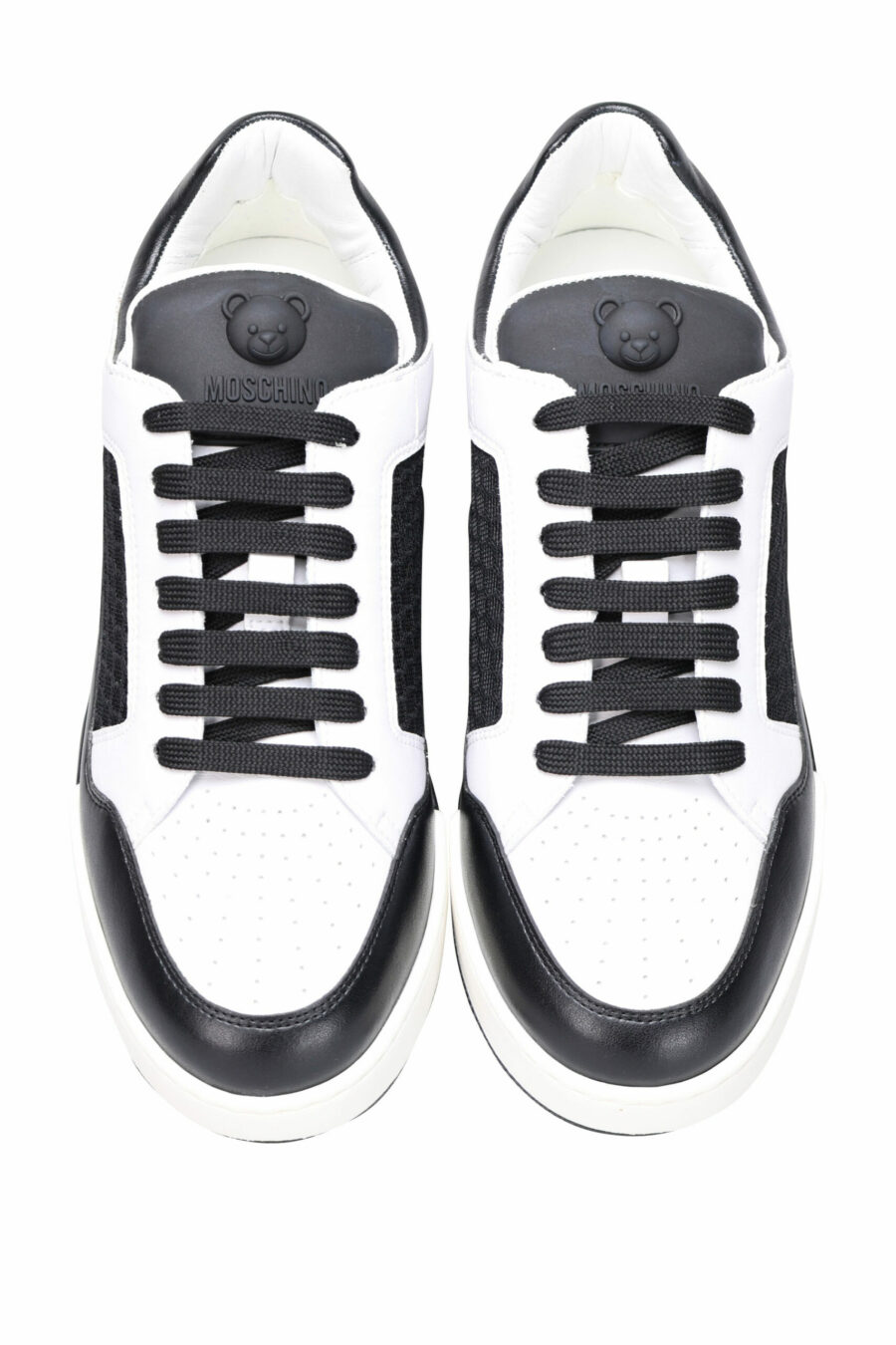 Chaussures bicolores noires et blanches "kevin40" avec mini logo - 8054388024457 4 scaled