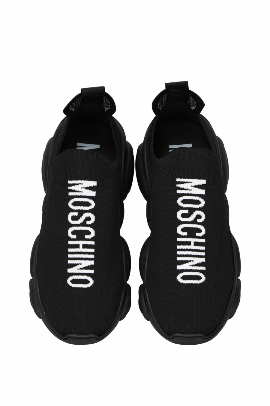 Schwarze "orso35"-Stoffschuhe mit schwarzem vertikalen Logo und "Teddy"-Sohle - 8054388264037 4 skaliert