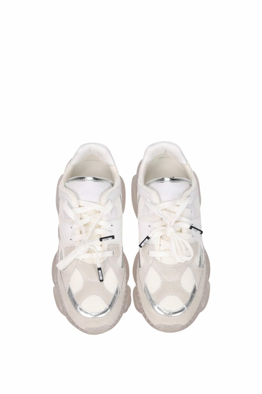 Zapatillas blancas mix "orso35" con suela transparente y logo - 8054388533447 4 scaled