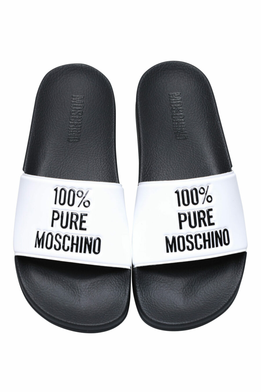 White flip flops with logo "100% pure moschino" - 8054388534581 3 scaled